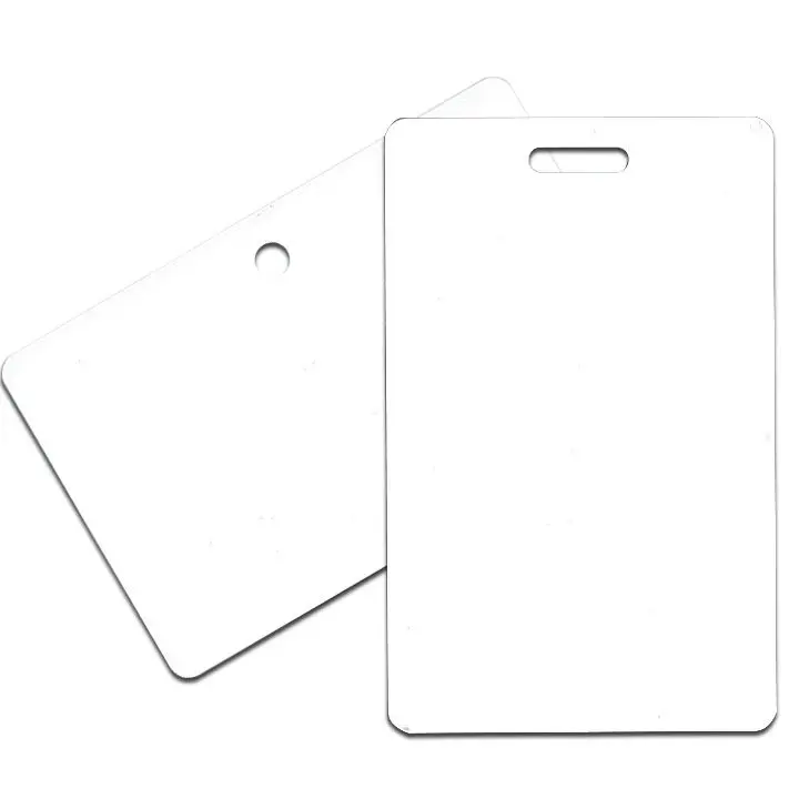 Cartes plastique blanches PVC perforées - Trous ronds/oblongs