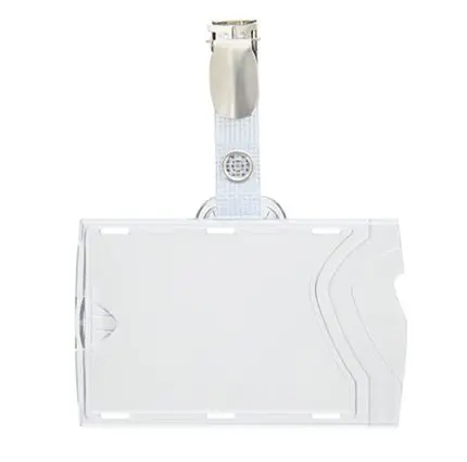 Porte-badge avec clip bretelle à lanière - Horizontal ou Vertical